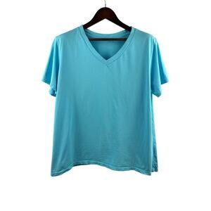 Women’s Fresh Produce 2X Aqua Short Sleeve Shirt